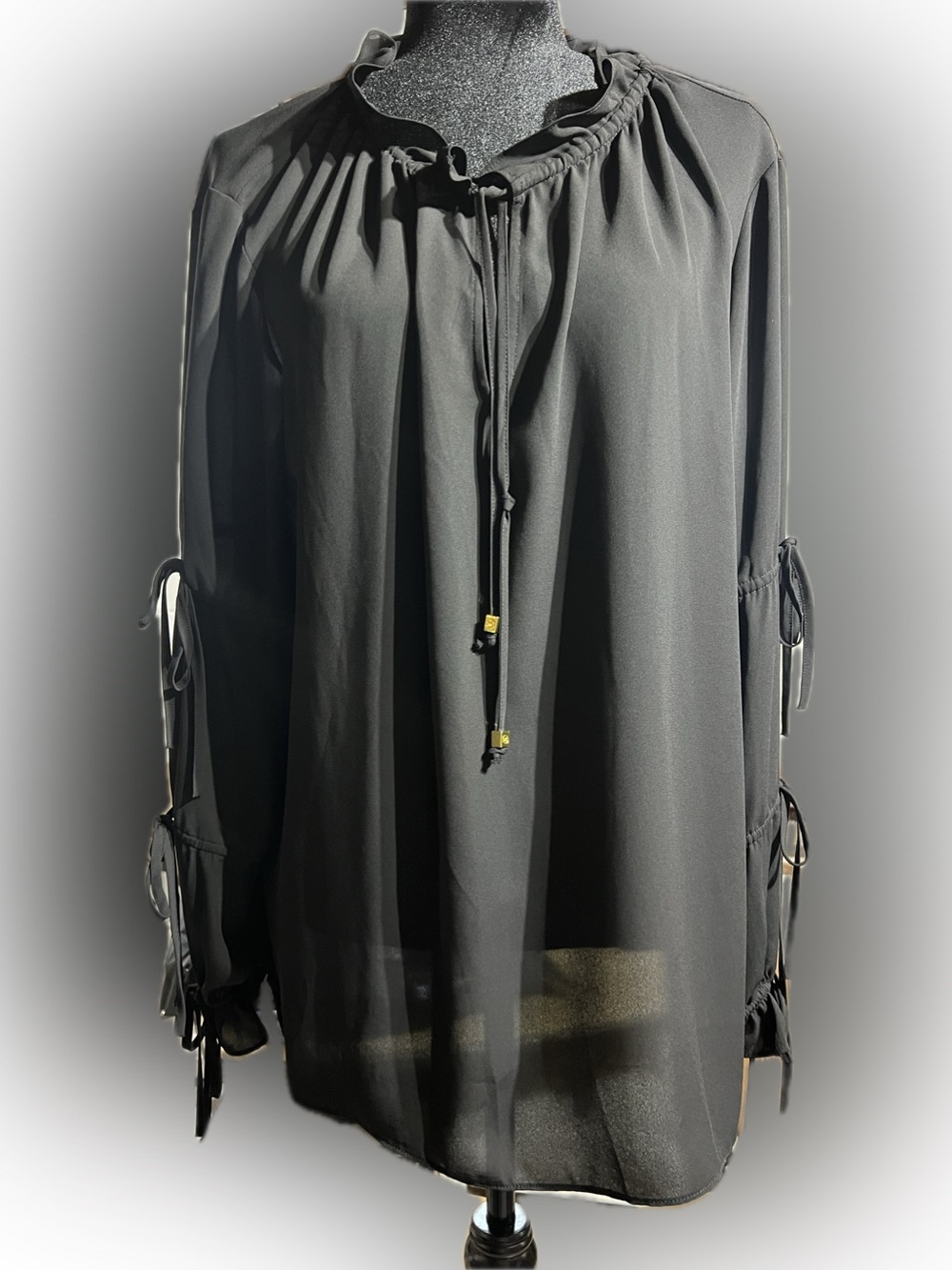Michael Kors Black Blouse with Gold Label